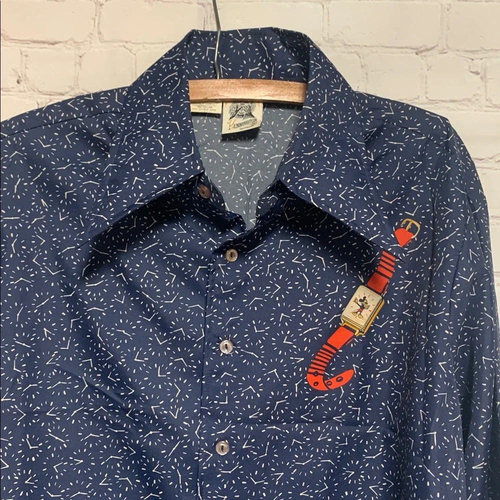 Vtg NWOT Kennington x Walt Disney Pop Art Disco Mickey Watch Shirt Size L - Picture 8 of 8
